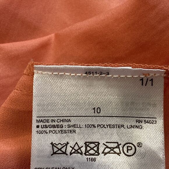 Banana Republic Peach Retro Pleated Drop Waist Dress Size 10 - Picture 11 of 11